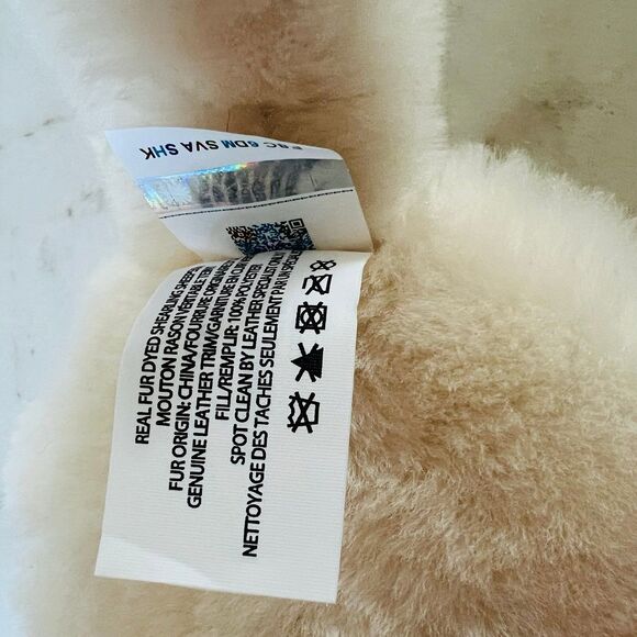 UGG Chestnut Brown Beige Suede Fur Shearling Earmuffs - Picture 8 of 12